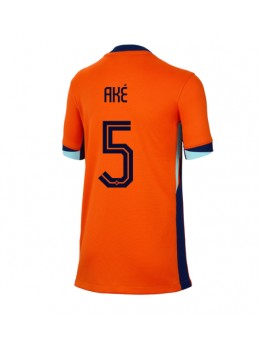 Billige Nederland Nathan Ake #5 Hjemmedrakt Dame EM 2024 Kortermet